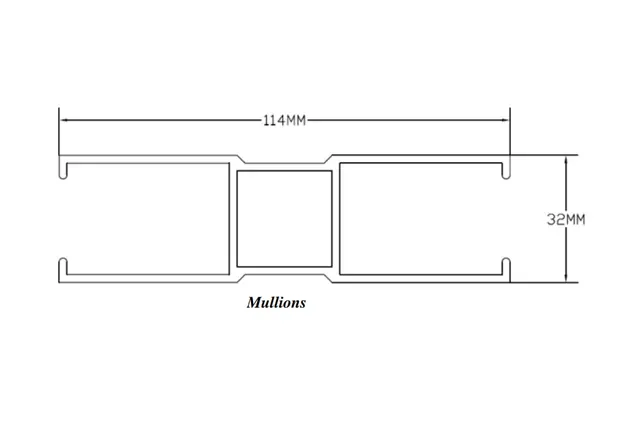 Mullion 114 × 32 mm