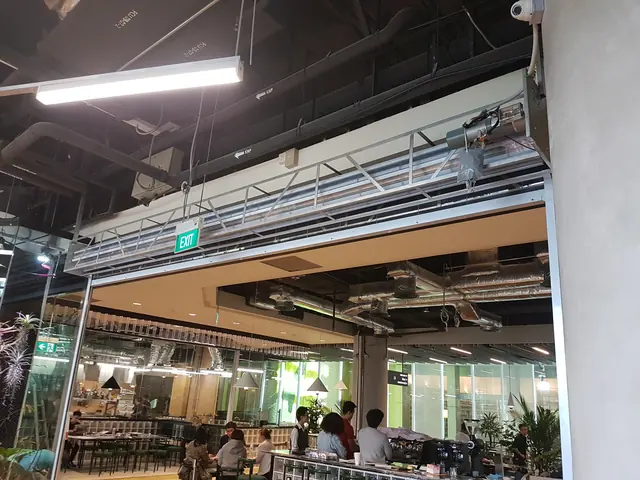 Clear polycarbonate shutter at a food court